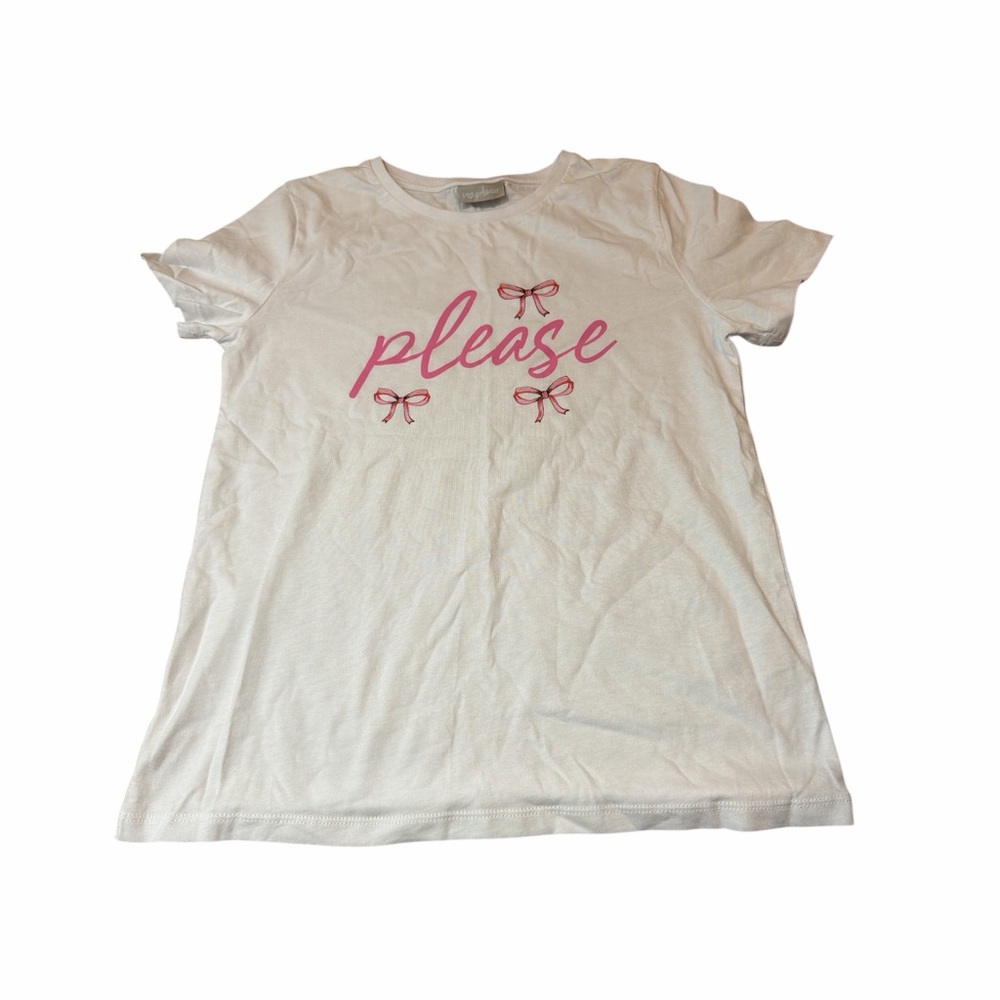 Kids White T-Shirt with Pink Print